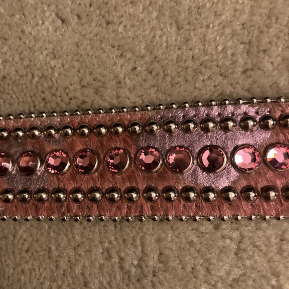 BB simon bling pink pony hair belt - Picture 8 of 13